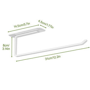 Paper Towel Holder Under Cabinet - Both Available in Adhesive and Drilling - Black Paper Towel Holder Wall Mount - Upgraded Aluminum Paper Towel Rack for Kitchen, Bathroom