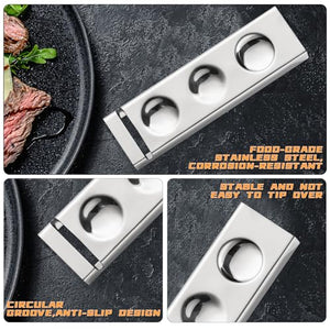 YellRin Knife Spoon Rests Stainless Steel Spoon Fork Knife Rest Rack Flatware Holder Set of 4 for Dining Table Hotel Restaurant ﻿ (size 3)