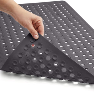 Bath Tub Shower Mat, Machine Washable Bathtub Floor Liner Mats, Suction Cups and Drain Holes to Keep Tubs Clean, Soft on Feet, Bathroom Essentials, 35x16 Inch, Clear