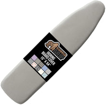 Load image into Gallery viewer, Ironing Board Cover and Pad, Silicone Coating, Thick Scorch Resistant Padding, Heavy Duty Iron Covers Standard Boards, Hook and Loop Fastener Strap, Silver, 15x54