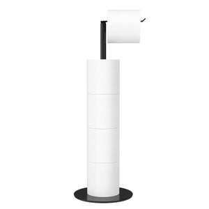 Toilet Paper Holder Stand and Dispenser for 4 Spare Rolls, Stainless Steel Free-Standing Toilet Tissue Paper Roll Storage Shelf