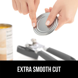 Heavy Duty Stainless Steel Smooth Edge Manual Can Opener and Bottle Openers, Soft Ergonomic Handle, Oversized Handheld Easy Turn Knob, Multifunctional Kitchen Tool, Black
