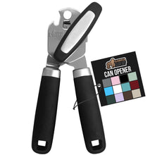 Load image into Gallery viewer, Heavy Duty Stainless Steel Smooth Edge Manual Can Opener and Bottle Openers, Soft Ergonomic Handle, Oversized Handheld Easy Turn Knob, Multifunctional Kitchen Tool, Black