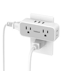 Surge Protector Outlet Extender, TESSAN Multi Plug Splitter with 4 Electrical Outlets 3 USB Ports(1 USB C), Multiple Plug Mini Wall Expander for Home Bathroom Office Dorm Room Essentials