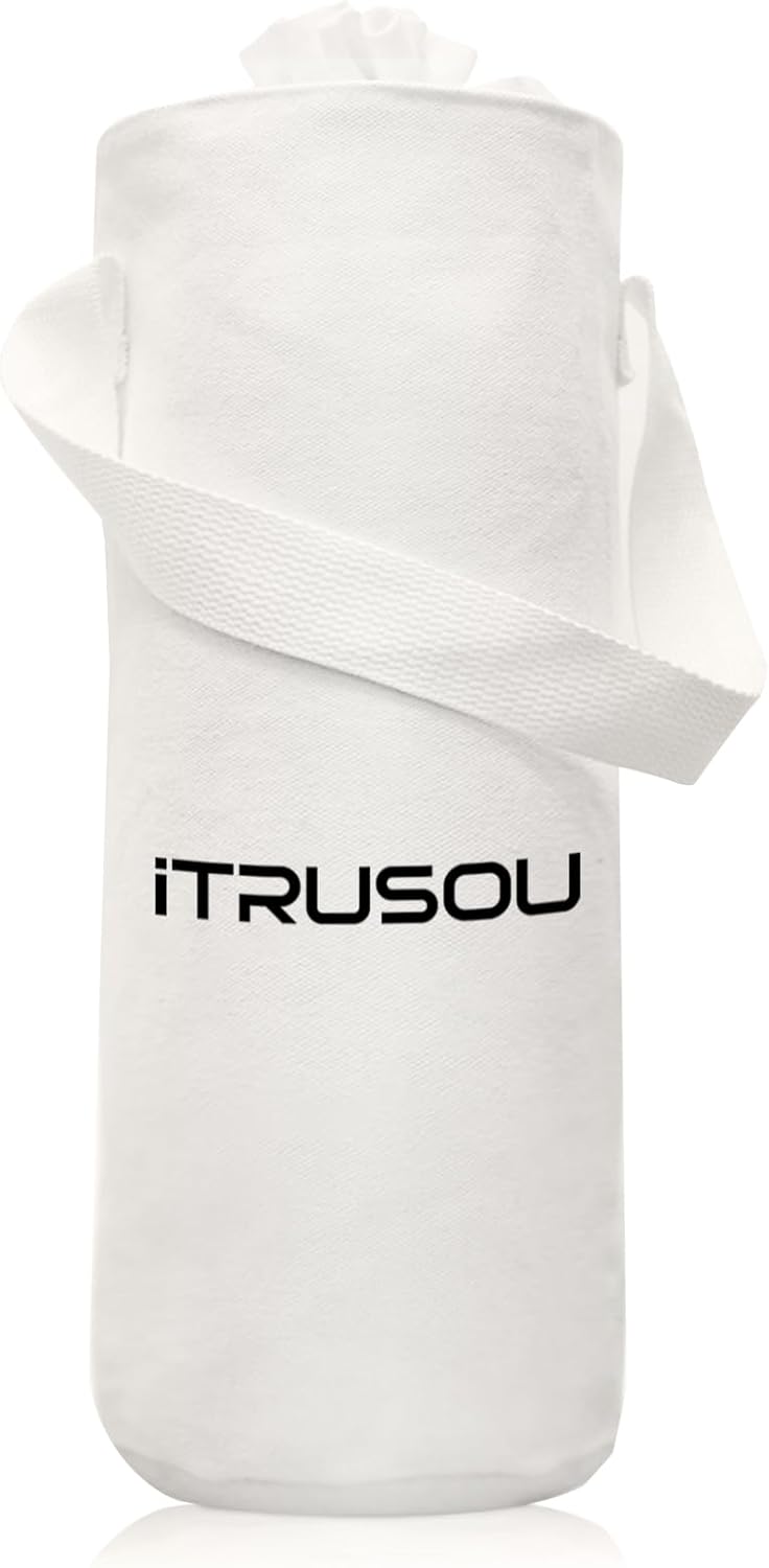 White Canvas Cylindrical Storage Bag for Electric Warming Tray