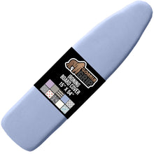 Load image into Gallery viewer, Ironing Board Cover and Pad, Silicone Coating, Thick Scorch Resistant Padding, Heavy Duty Iron Covers Standard Boards, Hook and Loop Fastener Strap, Silver, 15x54