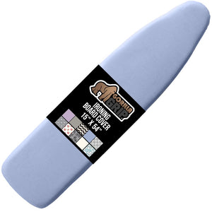 Ironing Board Cover and Pad, Silicone Coating, Thick Scorch Resistant Padding, Heavy Duty Iron Covers Standard Boards, Hook and Loop Fastener Strap, Silver, 15x54