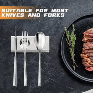 YellRin Knife Spoon Rests Stainless Steel Spoon Fork Knife Rest Rack Flatware Holder Set of 4 for Dining Table Hotel Restaurant ﻿ (size 3)