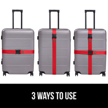 Load image into Gallery viewer, Heavy Duty 4 Pack Adjustable Luggage Straps for Suitcases, Easy to Identify Travel Belt Connector Holds Suitcase Together, Extends Life of Bag, Strap Connects Two Bags, Accessories Green