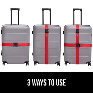 Heavy Duty 4 Pack Adjustable Luggage Straps for Suitcases, Easy to Identify Travel Belt Connector Holds Suitcase Together, Extends Life of Bag, Strap Connects Two Bags, Accessories Green