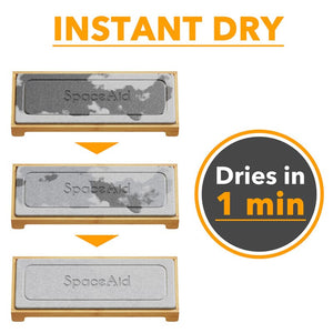 SpaceAid DryingNeat Instant Dry Sink Caddy Organizers, Kitchen Sponge Soap Holder Dispenser, Countertop Fast Drying Counter Tray Rack (Bamboo, Gray)