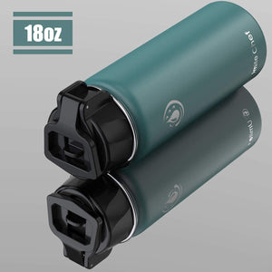 Umite Chef Water Bottle, Vacuum Insulated Wide Mouth Stainless-Steel Sports Water Bottle with New Wide Handle Straw Lid,Hot Cold, 18 oz Double Walled Thermos Mug(Mint Green)