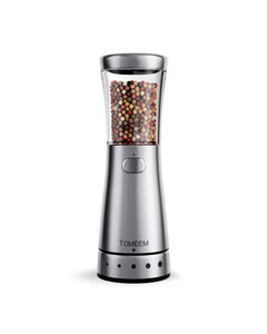 Electric Salt and Pepper Grinder, Stainless Steel Rechargeable Salt and Pepper Grinder Set with 4.5 oz Large Capacity, 1.8" Wide Mouth, Adjustable Coarseness, Ideal for Kitchen