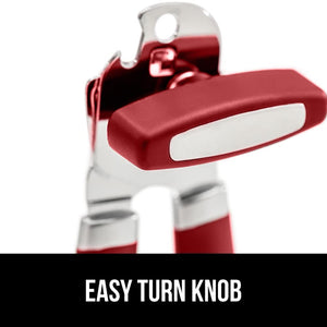 Heavy Duty Stainless Steel Smooth Edge Manual Can Opener and Bottle Openers, Soft Ergonomic Handle, Oversized Handheld Easy Turn Knob, Multifunctional Kitchen Tool, Black