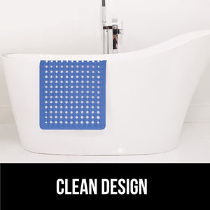 Bath Tub Shower Mat, Machine Washable Bathtub Floor Liner Mats, Suction Cups and Drain Holes to Keep Tubs Clean, Soft on Feet, Bathroom Essentials, 35x16 Inch, Clear