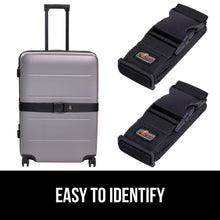 Load image into Gallery viewer, Heavy Duty 4 Pack Adjustable Luggage Straps for Suitcases, Easy to Identify Travel Belt Connector Holds Suitcase Together, Extends Life of Bag, Strap Connects Two Bags, Accessories Green