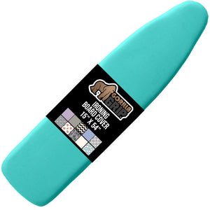 Ironing Board Cover and Pad, Silicone Coating, Thick Scorch Resistant Padding, Heavy Duty Iron Covers Standard Boards, Hook and Loop Fastener Strap, Silver, 15x54