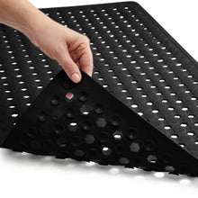 Load image into Gallery viewer, Bath Tub Shower Mat, Machine Washable Bathtub Floor Liner Mats, Suction Cups and Drain Holes to Keep Tubs Clean, Soft on Feet, Bathroom Essentials, 35x16 Inch, Clear