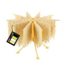 Load image into Gallery viewer, Collapsible Pasta Drying Rack - Spaghetti Noodle Drying Rack with 10 Bar Handles White