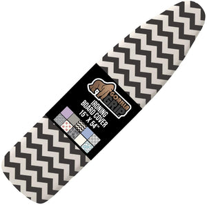 Ironing Board Cover and Pad, Silicone Coating, Thick Scorch Resistant Padding, Heavy Duty Iron Covers Standard Boards, Hook and Loop Fastener Strap, Silver, 15x54