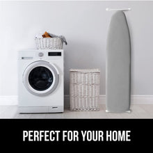 Load image into Gallery viewer, Ironing Board Cover and Pad, Silicone Coating, Thick Scorch Resistant Padding, Heavy Duty Iron Covers Standard Boards, Hook and Loop Fastener Strap, Silver, 15x54