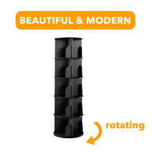 Load image into Gallery viewer, SpaceAid 4 Tier Rotating Bookshelf Tower, Spinning Bookcase Lazy Susan, Revolving 360 Book Shelf Storage Round Carousel, Vertical Rotate Turning Spiral Corner Organizer, White