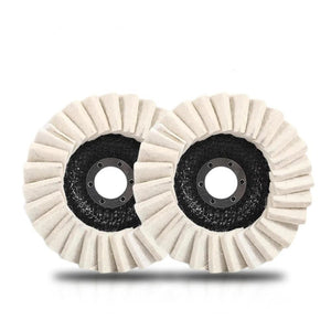 Wool Felt Flap Polishing Disc, 2025 New Wool Polishing Wheel Disc Buffing Pad, Premium Felt Polishing Pads for Metal, Marble Stone, Furniture Car Wax (4.5IN, 2)