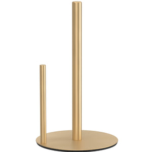 Paper Towel Holder Black, Premium Stainless Steel Kitchen Roll Dispenser, Countertop Roll Organizer with Weighted Base
