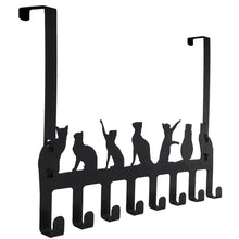 Load image into Gallery viewer, Wintek Over the Door Hook Hanger, Heavy Duty Organizer Rack for Towel, Hat,Hoodies,Coat , Cloth,Bag - 8 Hooks (Black)