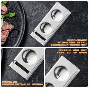 YellRin Knife Spoon Rests Stainless Steel Spoon Fork Knife Rest Rack Flatware Holder Set of 4 for Dining Table Hotel Restaurant ﻿ (size 3)