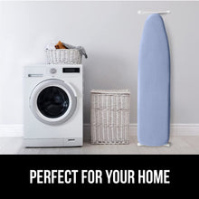 Load image into Gallery viewer, Ironing Board Cover and Pad, Silicone Coating, Thick Scorch Resistant Padding, Heavy Duty Iron Covers Standard Boards, Hook and Loop Fastener Strap, Silver, 15x54