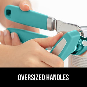 Heavy Duty Stainless Steel Smooth Edge Manual Can Opener and Bottle Openers, Soft Ergonomic Handle, Oversized Handheld Easy Turn Knob, Multifunctional Kitchen Tool, Black