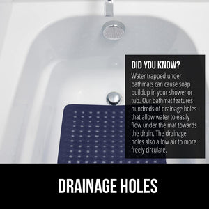 Bath Tub Shower Mat, Machine Washable Bathtub Floor Liner Mats, Suction Cups and Drain Holes to Keep Tubs Clean, Soft on Feet, Bathroom Essentials, 35x16 Inch, Clear