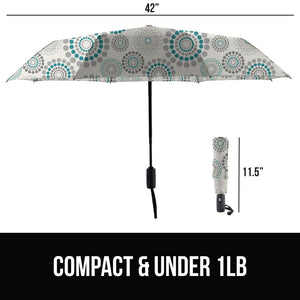 Windproof Compact Stick Umbrella for Rain, Travel One-Click Automatic Open and Close, Lightweight, Portable, Strong Reinforced Fiberglass Ribs, Easily Collapsible, Black