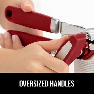 Heavy Duty Stainless Steel Smooth Edge Manual Can Opener and Bottle Openers, Soft Ergonomic Handle, Oversized Handheld Easy Turn Knob, Multifunctional Kitchen Tool, Black