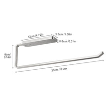 Load image into Gallery viewer, Paper Towel Holder Under Cabinet - Wall Mounted Paper Towel Holder No Drilling, Adhesive Under Cabinet Roll Holder, Black Kitchen Towel Holder, 31 x 8 x 3.5 cm, Aluminum, Black