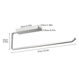 Paper Towel Holder Under Cabinet - Wall Mounted Paper Towel Holder No Drilling, Adhesive Under Cabinet Roll Holder, Black Kitchen Towel Holder, 31 x 8 x 3.5 cm, Aluminum, Black