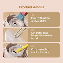 Load image into Gallery viewer, 3-in-1 Cup Lid Cleaning Brush Set, 3 Pack Mini Multi-Functional Crevice Cleaning Brushes, Soft &amp; Hard Bristle Brush Heads, Hook-Style Remover, Suitable for Cups, Bottles, Kettles &amp; More