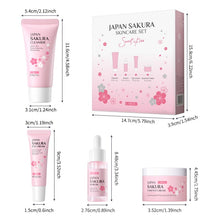 Load image into Gallery viewer, Skin Care Set JAPAN SAKURA Beauty Gift Sets Skin Care Kit with Cleanser, Toner, Lotion, Serum, Eye Cream, Face Cream, Make up Primer Travel Kit for Women Wife Mom 7pcs
