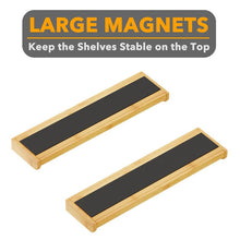Load image into Gallery viewer, SpaceAid 30&quot; Wide Kitchen Shelf Organizer for Stove, Magnetic Bamboo Spices Shelf for Home Stove Kitchen Storage Organization (Fit for Flat Top Only)