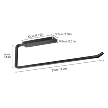 Load image into Gallery viewer, Paper Towel Holder Under Cabinet - Wall Mounted Paper Towel Holder No Drilling, Adhesive Under Cabinet Roll Holder, Black Kitchen Towel Holder, 31 x 8 x 3.5 cm, Aluminum, Black