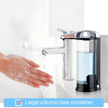 Load image into Gallery viewer, Secura 17oz Automatic Liquid Soap Dispenser, Touchless Battery Operated Hand Soap Dispenser with Adjustable Soap Dispensing Volume Control Dial, Personal Care Dispenser for Household Use (Chrome)
