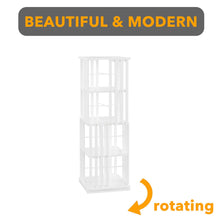 Load image into Gallery viewer, SpaceAid 6 Tier Rotating Bookshelf Tower, Bamboo Spinning Book Shelf, Revolving 360 Bookcase Storage Swivel Round Carousel, Vertical Rotate Turning Spiral Corner Organizer (6-Tier Walnut)