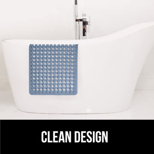 Bath Tub Shower Mat, Machine Washable Bathtub Floor Liner Mats, Suction Cups and Drain Holes to Keep Tubs Clean, Soft on Feet, Bathroom Essentials, 35x16 Inch, Clear