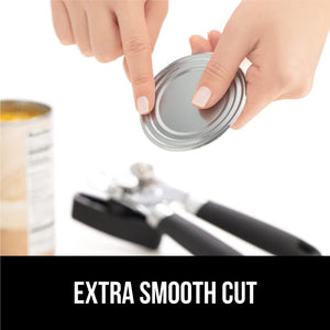 Heavy Duty Stainless Steel Smooth Edge Manual Can Opener and Bottle Openers, Soft Ergonomic Handle, Oversized Handheld Easy Turn Knob, Multifunctional Kitchen Tool, Black