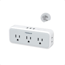 Load image into Gallery viewer, Multi Plug Outlet Extender, TESSAN Surge Protector Wall Plug Splitter with 5 Electrical Outlet Expander, Multiple Plug Adapter for Travel Home Office