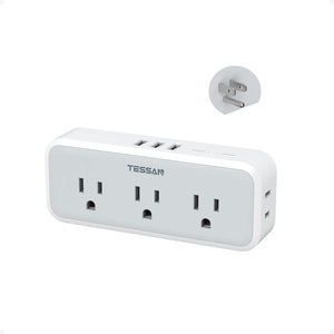 Multi Plug Outlet Extender, TESSAN Surge Protector Wall Plug Splitter with 5 Electrical Outlet Expander, Multiple Plug Adapter for Travel Home Office