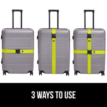 Load image into Gallery viewer, Heavy Duty 4 Pack Adjustable Luggage Straps for Suitcases, Easy to Identify Travel Belt Connector Holds Suitcase Together, Extends Life of Bag, Strap Connects Two Bags, Accessories Green