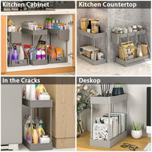 Load image into Gallery viewer, 3PC Under Sink Organizer Rack 2 Tier Under Sliding Cabinet Basket Organizer Drawer, Multi-purpose Under Sink Storage for Bathroom Kitchen Desktop (Black)