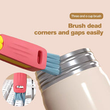 Load image into Gallery viewer, 3-in-1 Cup Lid Cleaning Brush Set, 3 Pack Mini Multi-Functional Crevice Cleaning Brushes, Soft &amp; Hard Bristle Brush Heads, Hook-Style Remover, Suitable for Cups, Bottles, Kettles &amp; More